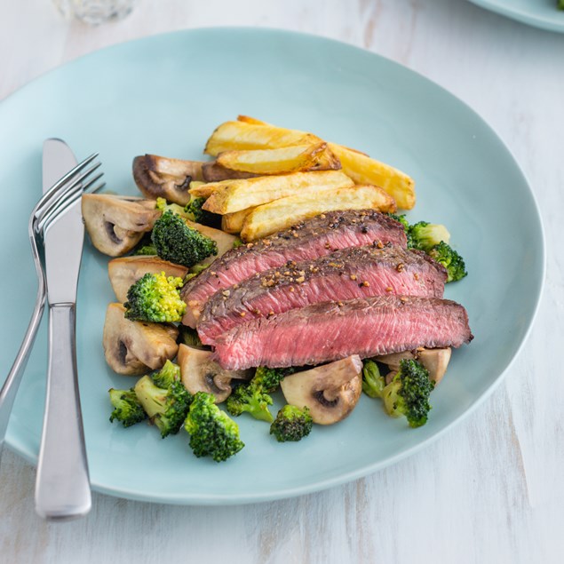 Peppered Steak with Hand-Cut Fries and Béarnaise Sauce