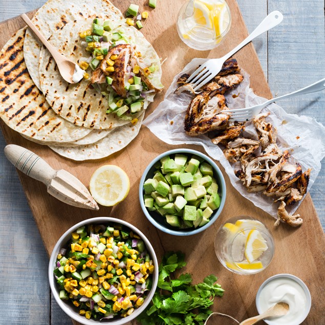 Chicken Tacos with Grilled Corn Salsa