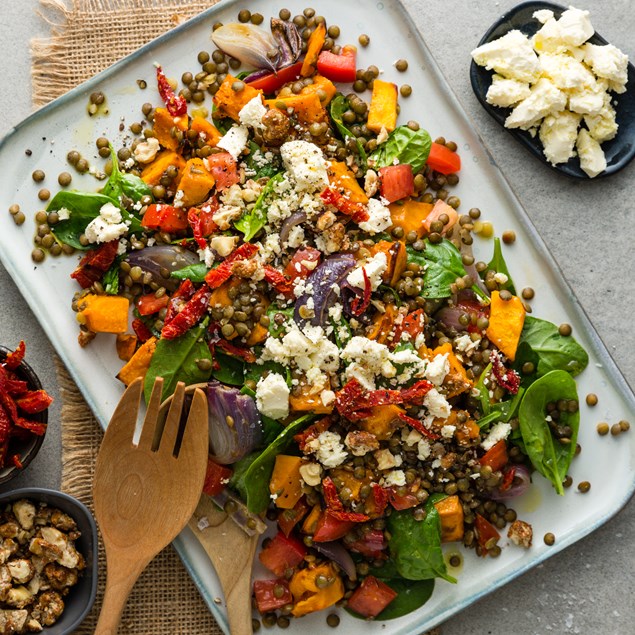 Warm Roast Pumpkin and Puy Lentil Salad