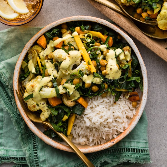 Curried Cauliflower & Mango Salad with Chickpeas & Coconut Yoghurt - My ...