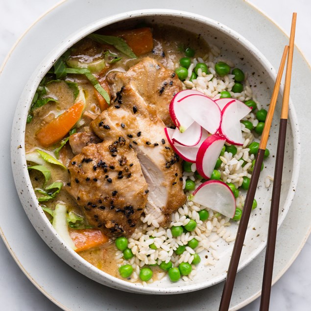 Braised Asian Chicken with Steamed Rice