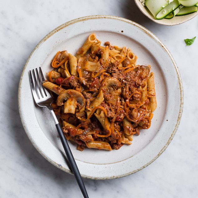 Beef and Mushroom Bolognese with pulse pasta
