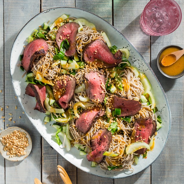 Seared Beef Sirloin with Soba Noodle Salad