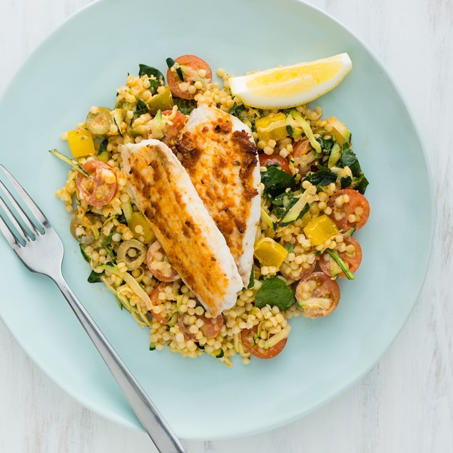 Mediterranean Fish with Pearl Couscous Salad - My Food Bag