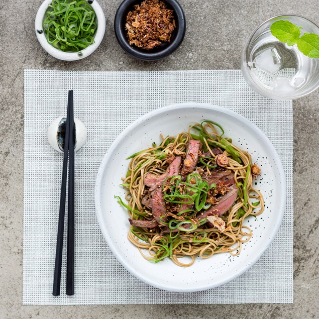 Soy-Glazed Beef with Soba Noodles