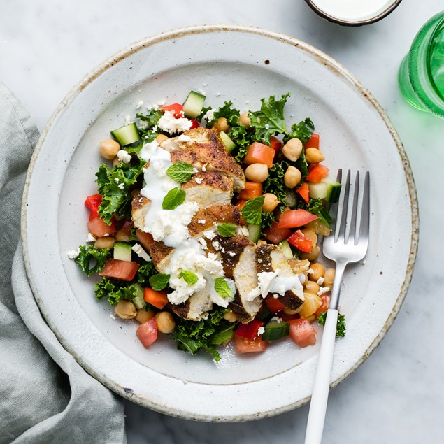 Chicken Shawarma Bowl with Feta and Mint