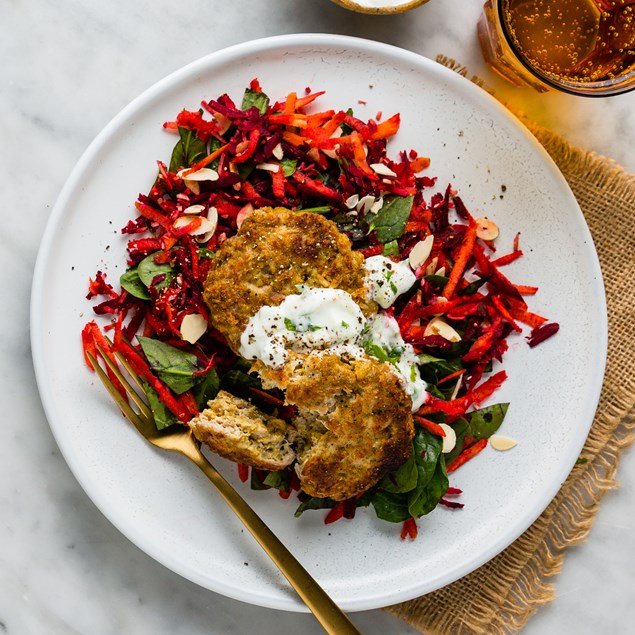 Indian Chicken Patties with Super Beet Salad & Raita - My Food Bag