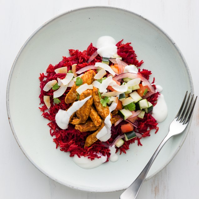 Tandoori Coconut Chicken with South-Indian Beetroot Pulao