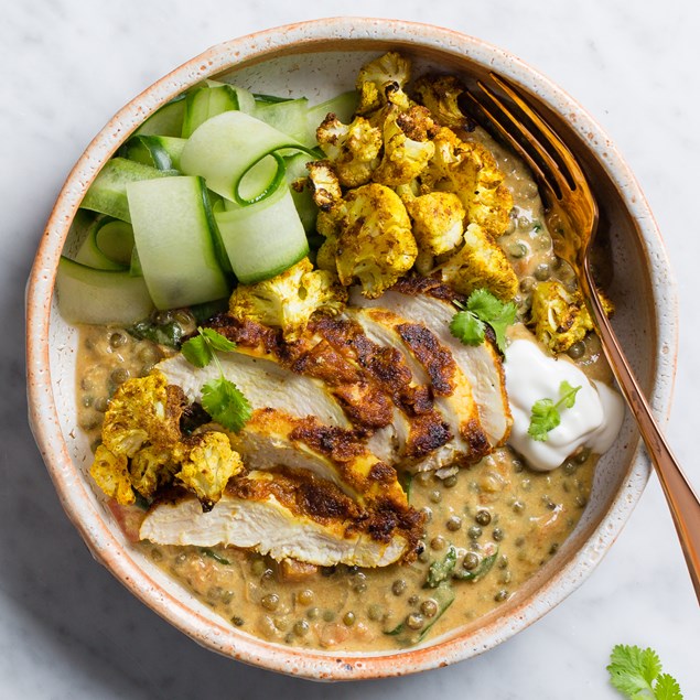 Tikka Spiced Chicken with Puy Lentil Dhal