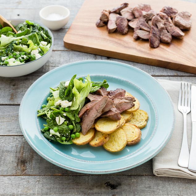 BBQ Lamb Steaks With Potato Rounds And Salad - My Food Bag