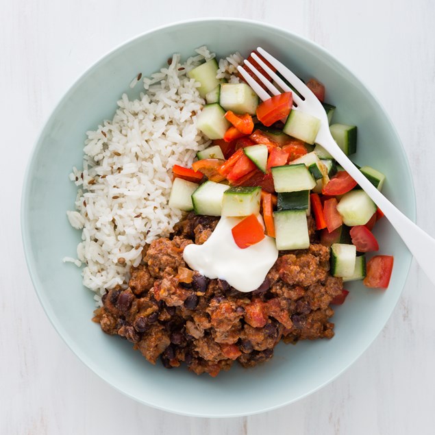 Mexican Beef and Bean Bowls with Fragrant Rice