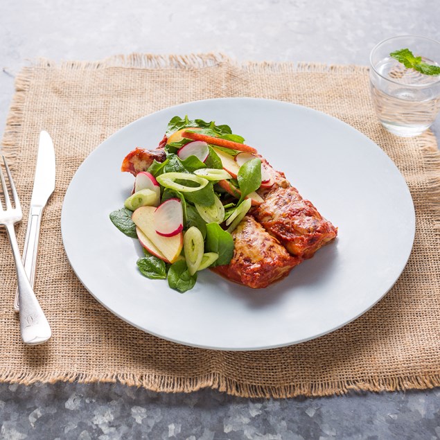 Spinach and Ricotta Cannelloni with Apple and Fennel Salad