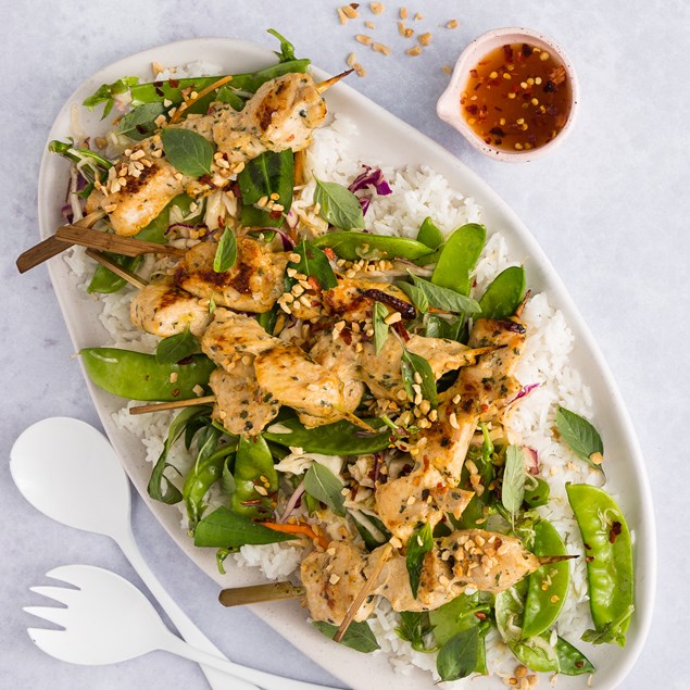 Vietnamese Chicken Skewers with Coconut Rice