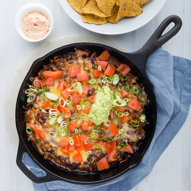 Ultimate Beef Nachos with Smashed Avocado and Chilli Sour Cream
