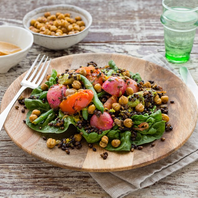 Black Barley with Crispy Spiced Chickpeas and Citrus Dressing
