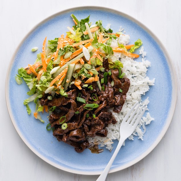 Teriyaki Beef with Rice and Sesame Salad
