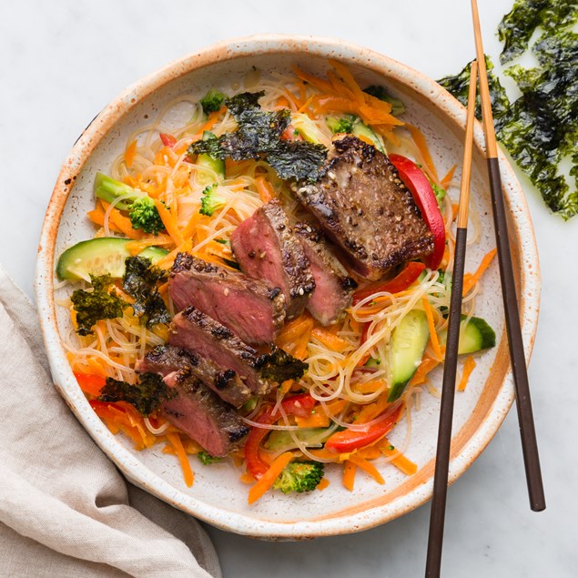 Japanese Miso Beef with Vermicelli Noodle Salad