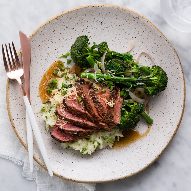 Beef Rump Steaks With Cauliflower Parmesan Mash and Jus - My Food Bag