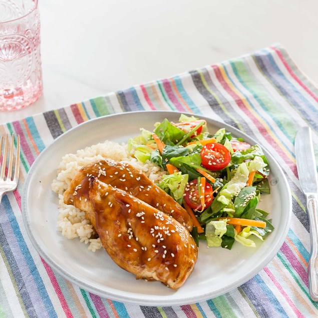 Teriyaki Chicken, Rice and Sesame Spinach Salad - My Food Bag