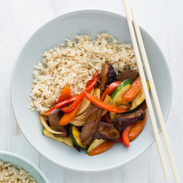 Beef Chop Suey with Brown Rice
