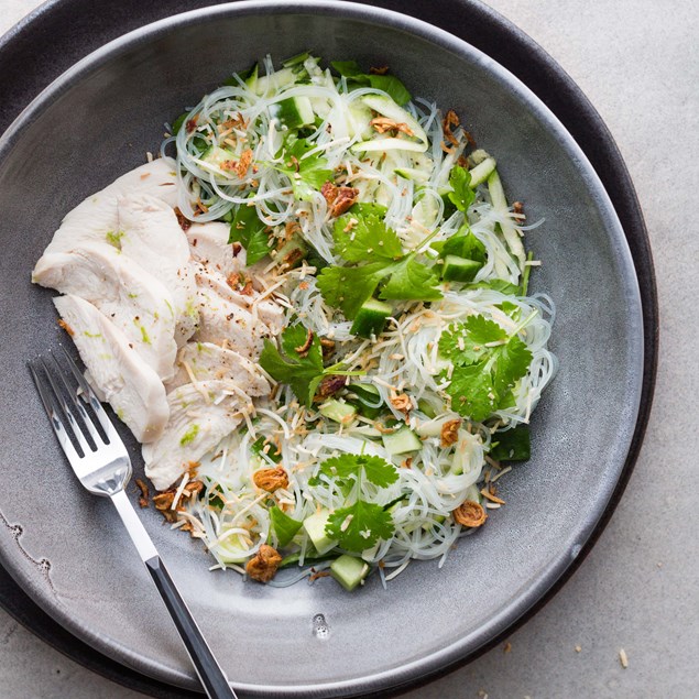 Coconut Poached Chicken with Vermicelli Noodles