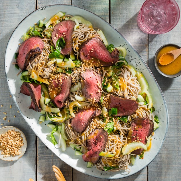 Seared Beef Sirloin with Soba Noodle Salad