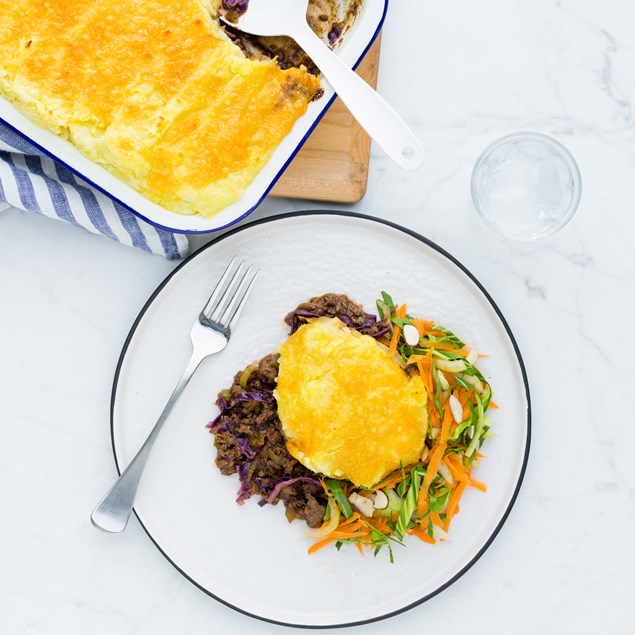 Venison and Beef Pie with Cheesy Potato Top