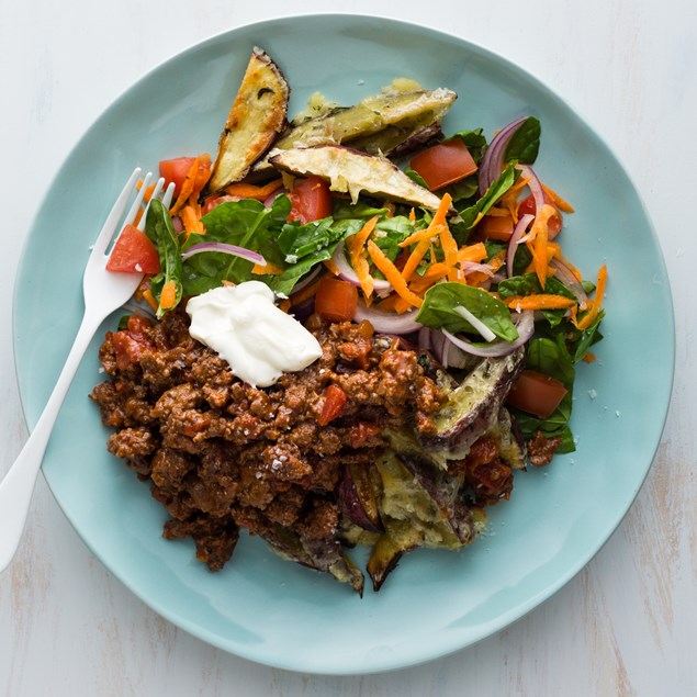 Loaded Kumara Wedges with Chipotle Beef 