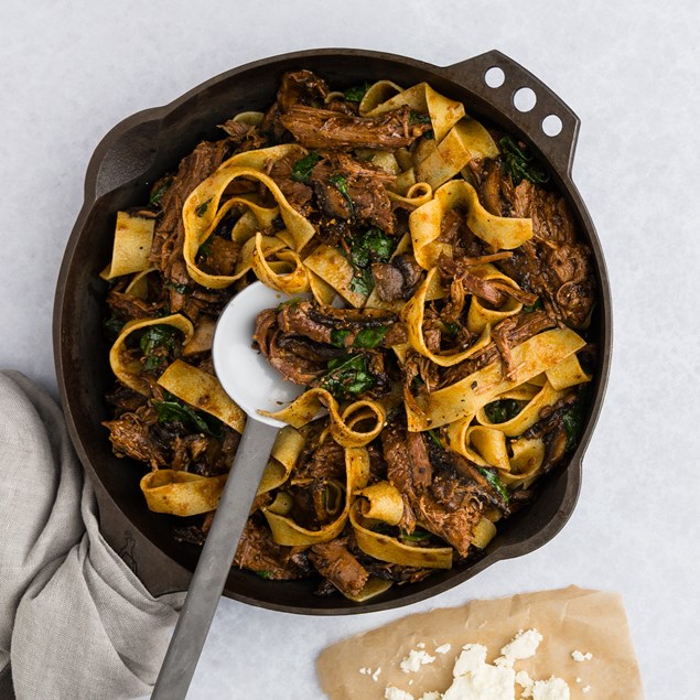 Beef Brisket Ragù with Mushrooms & Pappardelle