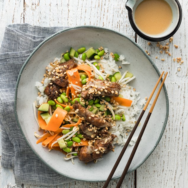 Japanese Ginger Chicken With Edamame Salad