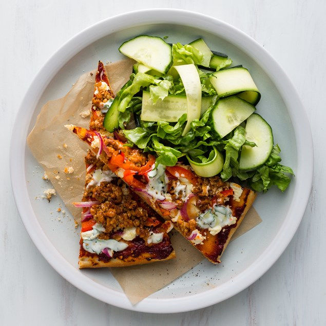 Tandoori Chicken & Feta Pizza with Sour Cream Drizzle