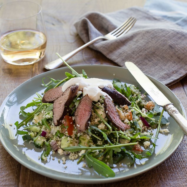 Lamb And Minted Couscous Tabbouleh With Tahini Yoghurt Dressing My Food Bag