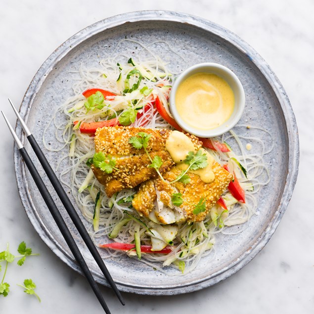 Spiced Fish Salad with Coconut Dressing and Vermicelli