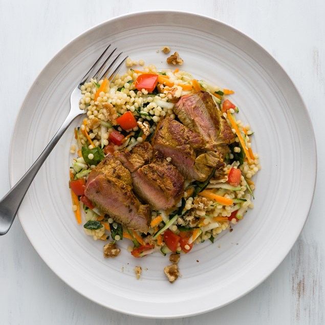 Spiced Lamb Rump with Pearl Couscous Salad