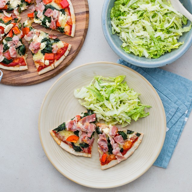 Bacon, Spinach and Feta Pizzas with Apple Salad - My Food Bag