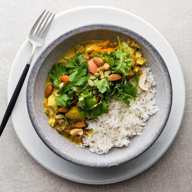 Lentil Dhal with Bay and Cardamom Rice