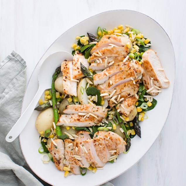Spring Chicken with Asparagus and Potato Salad