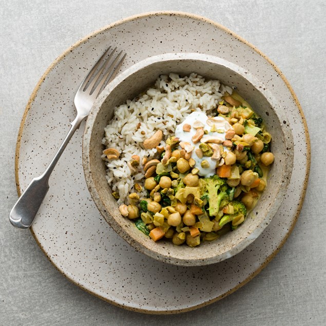 Chickpea Korma with Spiced Rice