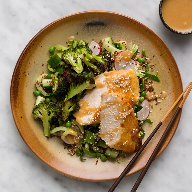 Katsu Chicken with Miso Broccoli & Sesame