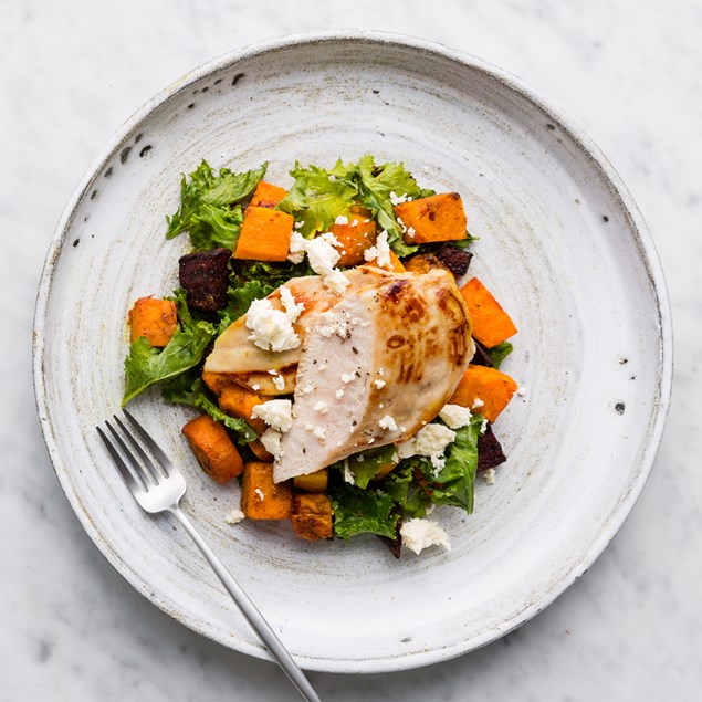 Chicken and Spinach Salad with Greek Vinaigrette and Feta - My Food Bag