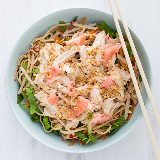 Japanese Poached Chicken with Noodles and Pickled Ginger