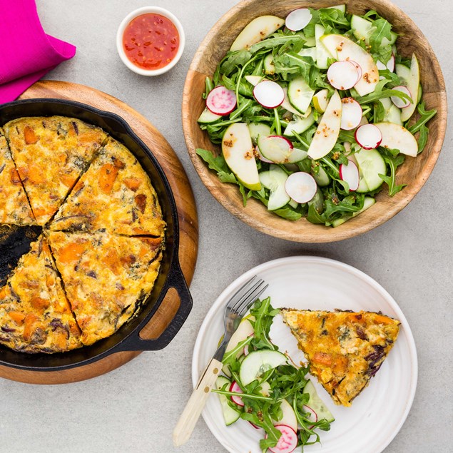 Pumpkin, Caramelised Onion and Blue Cheese Frittata