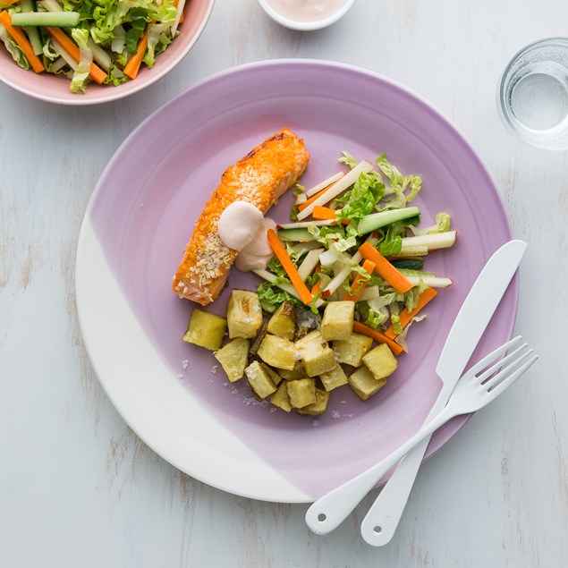 Chipotle Salmon with Apple Slaw