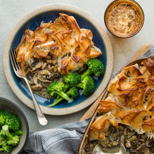 Leek & Mushroom Filo Pie