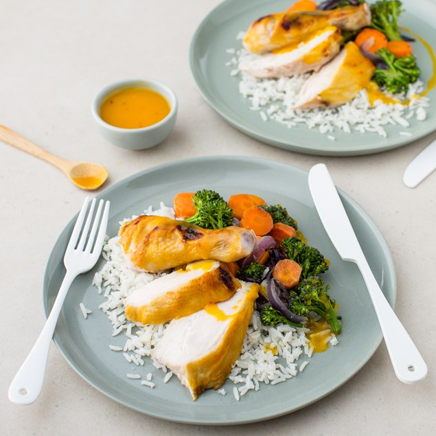 Island-Inspired Mango-Glazed Chicken with Coconut Rice