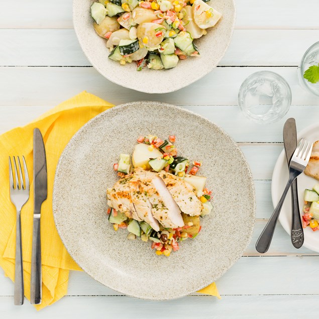 Herbed Chicken with Summery Potato Salad