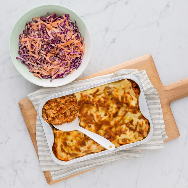 Chicken and Bacon Lasagne with Slaw