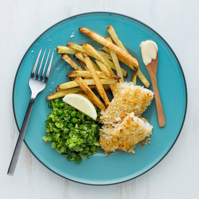 Baked Fish with Veggie Smash and Hollandaise