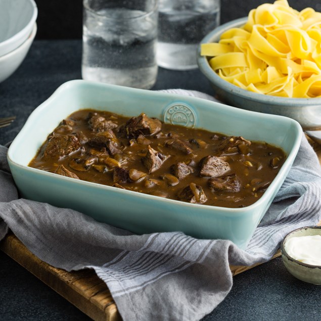 Beef Stroganoff with Fettuccine Pasta 