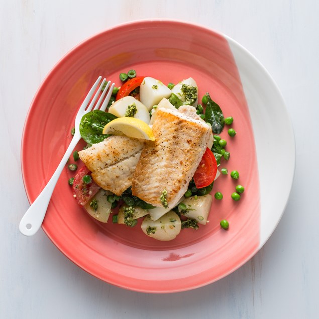 Easy Pan-Fried Fish with Minty Potatoes